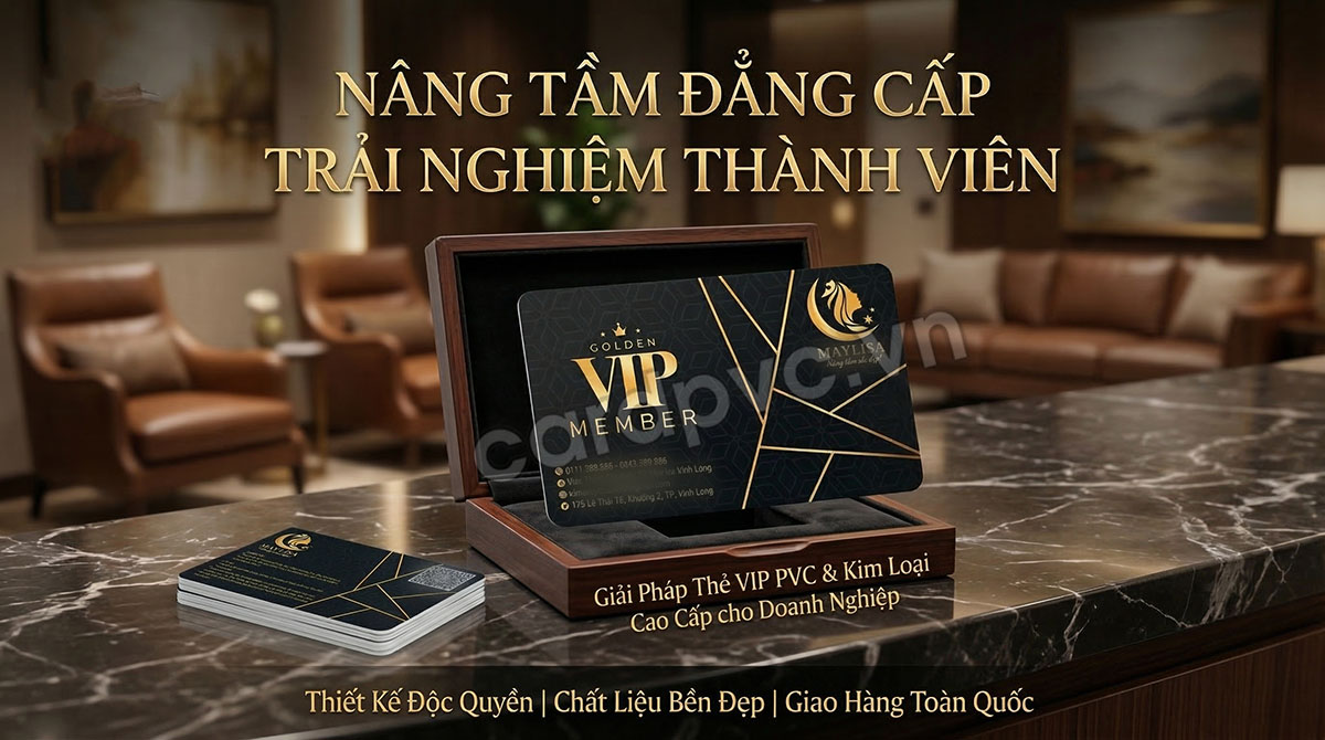 Thẻ thành viên nhựa PVC giúp doanh nghiệp quản lý khách hàng, tích điểm và tăng tỷ lệ quay lại. In thẻ PVC bền đẹp, thiết kế chuyên nghiệp, giá tốt.
